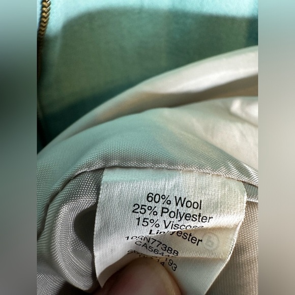 J. Crew Car Coat wool blend size 8 women’s blue green color - Picture 5 of 6